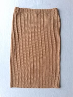 Forever 21  Pencil Skirt Tan Ribbed Stretch Women's Size small